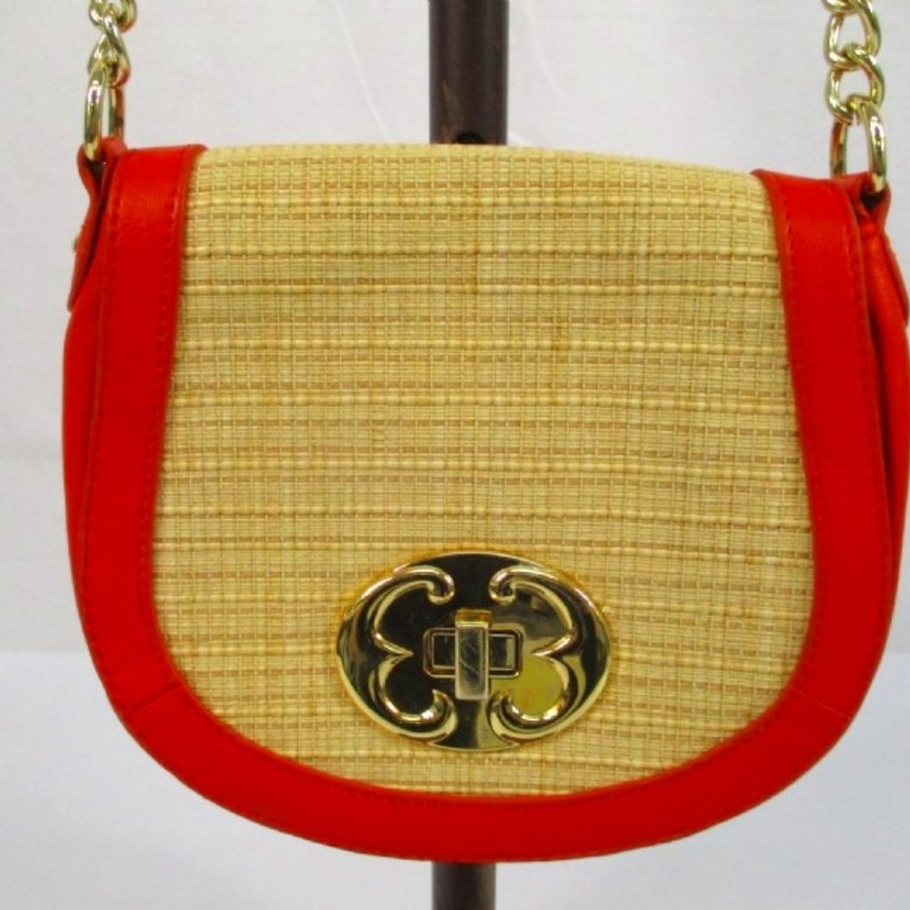 Emma Fox Tangerine New Port Flap Crossbody Bag